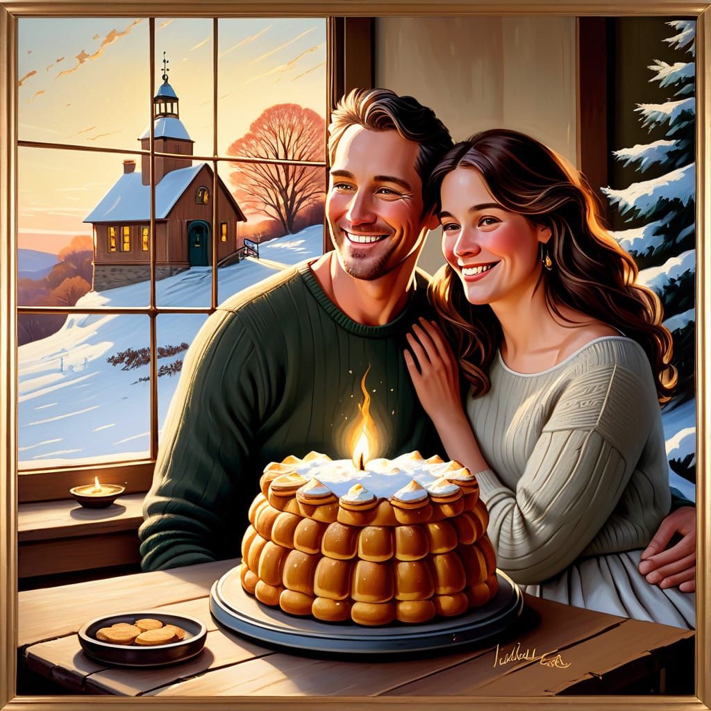 Cozy Winter Afternoon in the Style of James Gurney