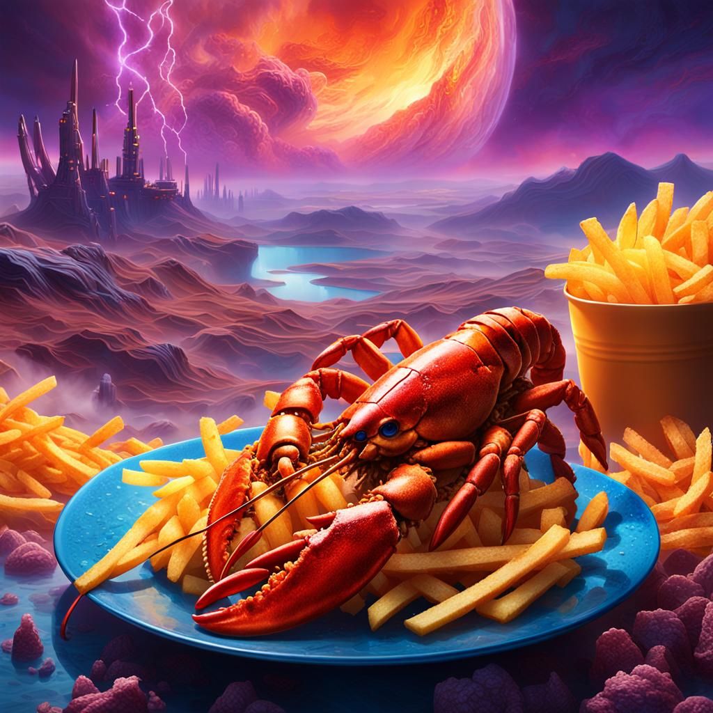 Lobster Meal on Venus: Fantastical Concept Art