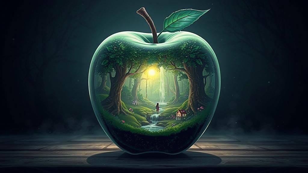 Enchanted Forest Inside Glass Apple