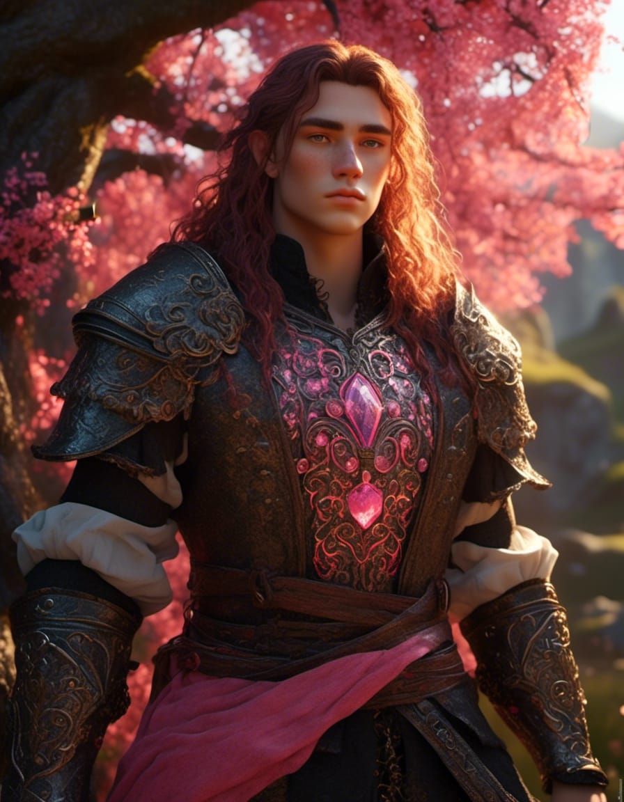 Freckled Warrior Portrait at Sunrise in Hyperrealism