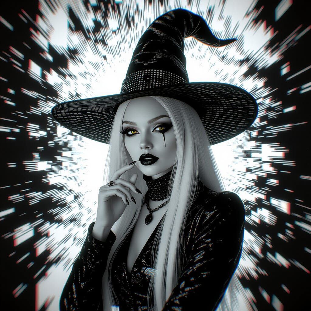 Albino Witch in 1950s TV Static