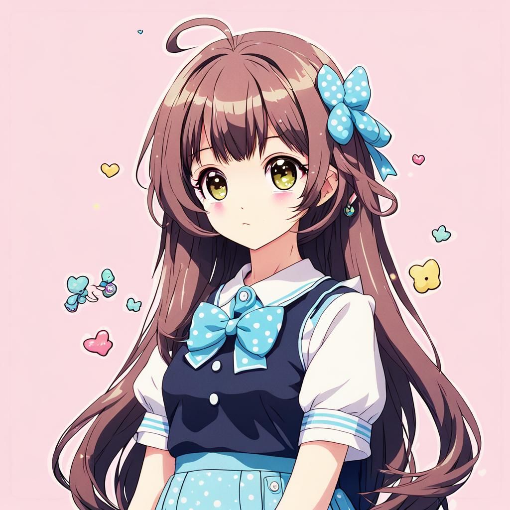 Adorable Bishojo Portrait in Kawaii Anime Style