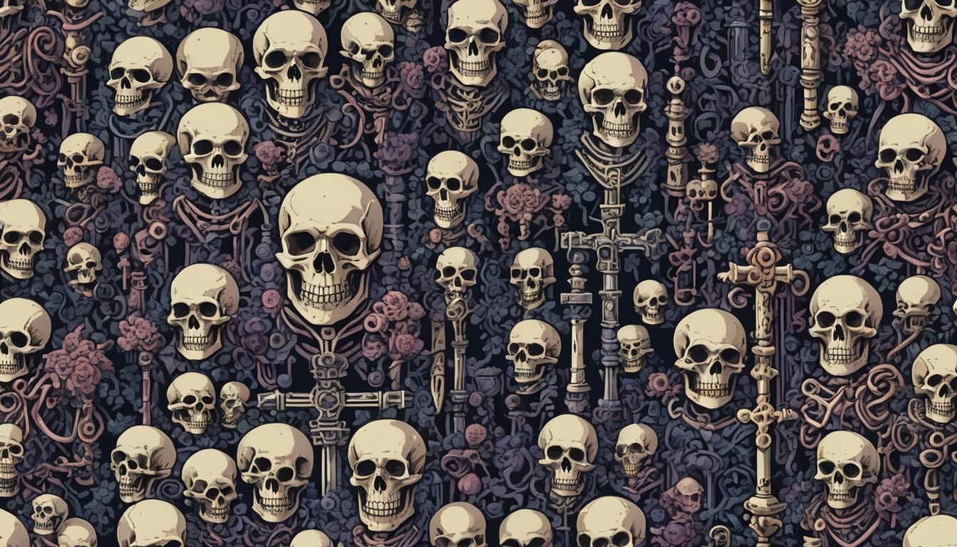 Elaborate Ossuary: 16-bit Pixel Art in Indigo