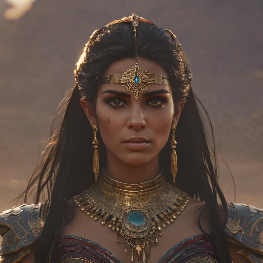 Mystic Dark Elf Sorceress in Golden Light