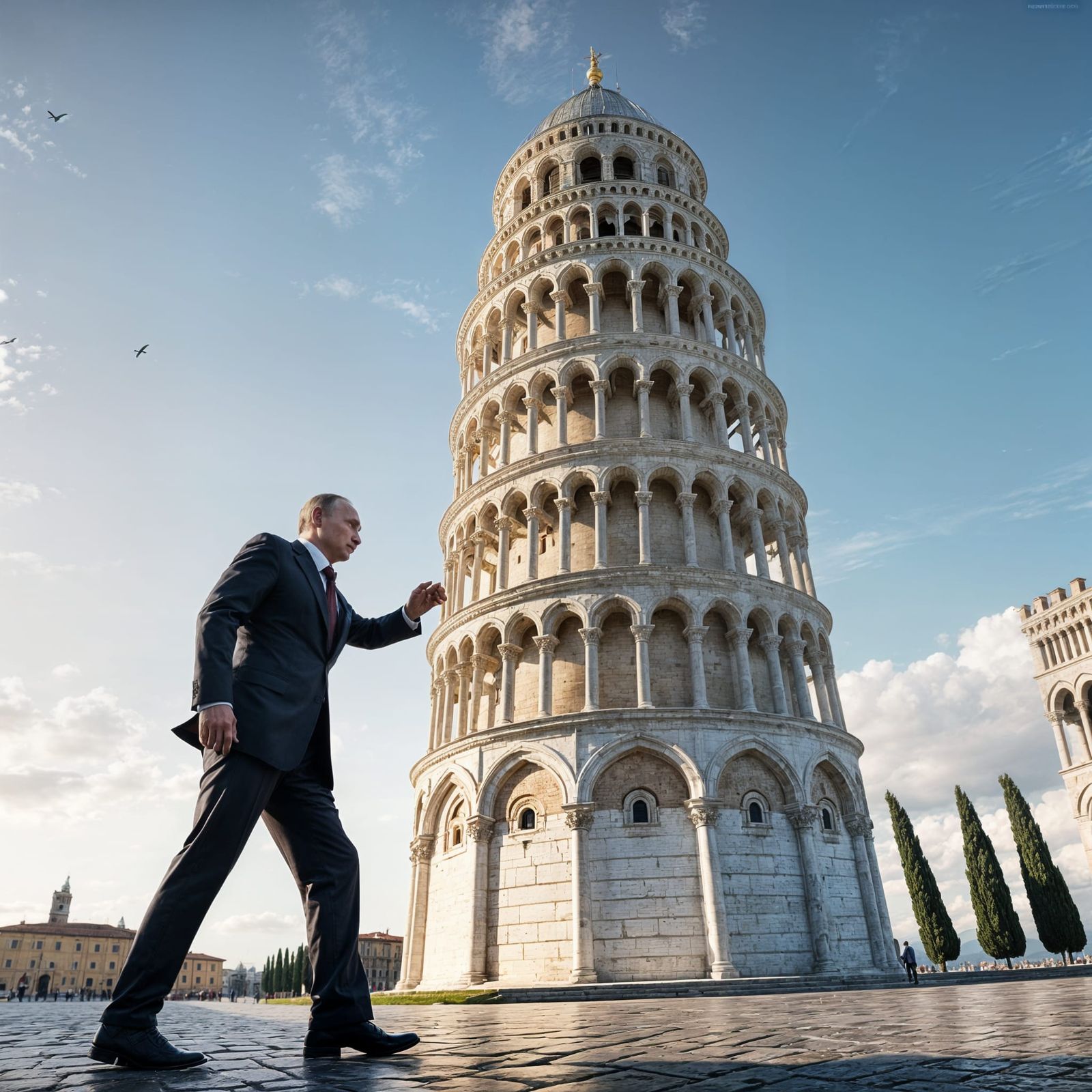 Putin Fixes Leaning Tower of Pisa: 8K Masterpiece