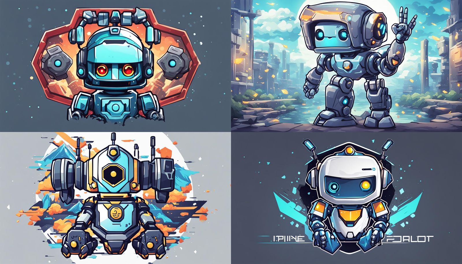 Calm Robot Mascot Logo for Gaming Discord