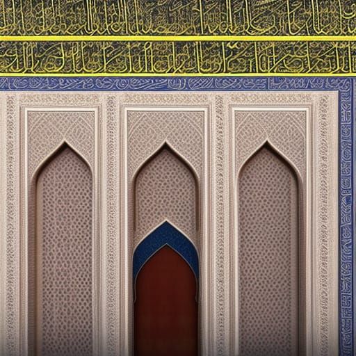Hyperrealistic Mosque Wall Texture in Detailed Matte Paintin...