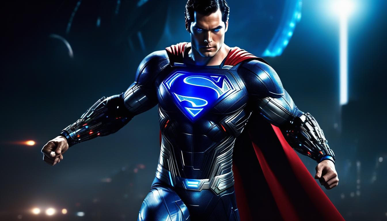 Futuristic Cyborg Superman: Sci-Fi Digital Art