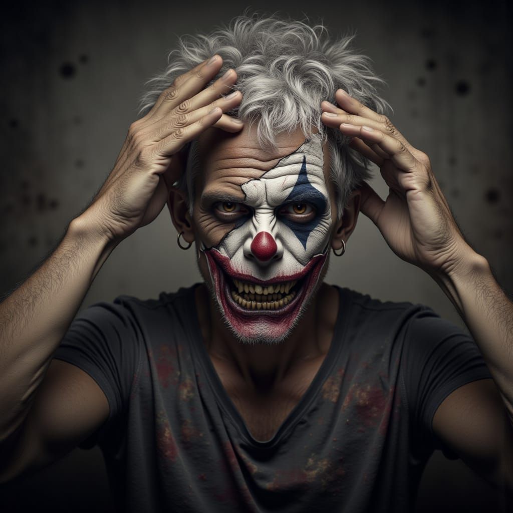 Man Rips Off Clown Mask Revealing Skull Horror