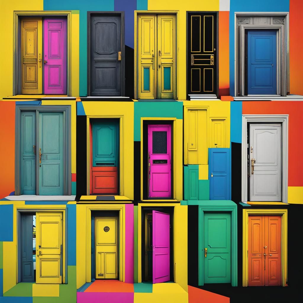 Doors in Pop Art Screen Print Style