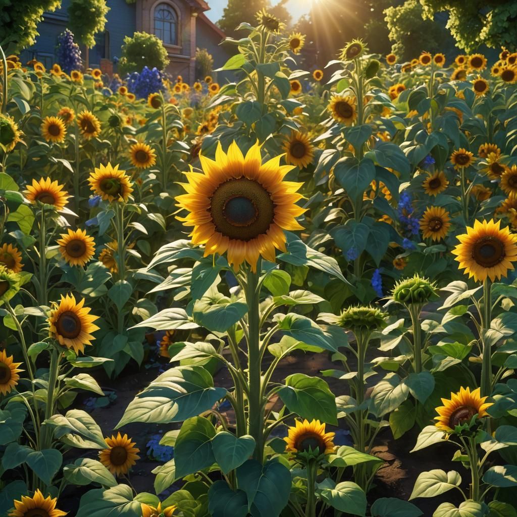 Plants vs Zombies Sunflower in Lush Garden