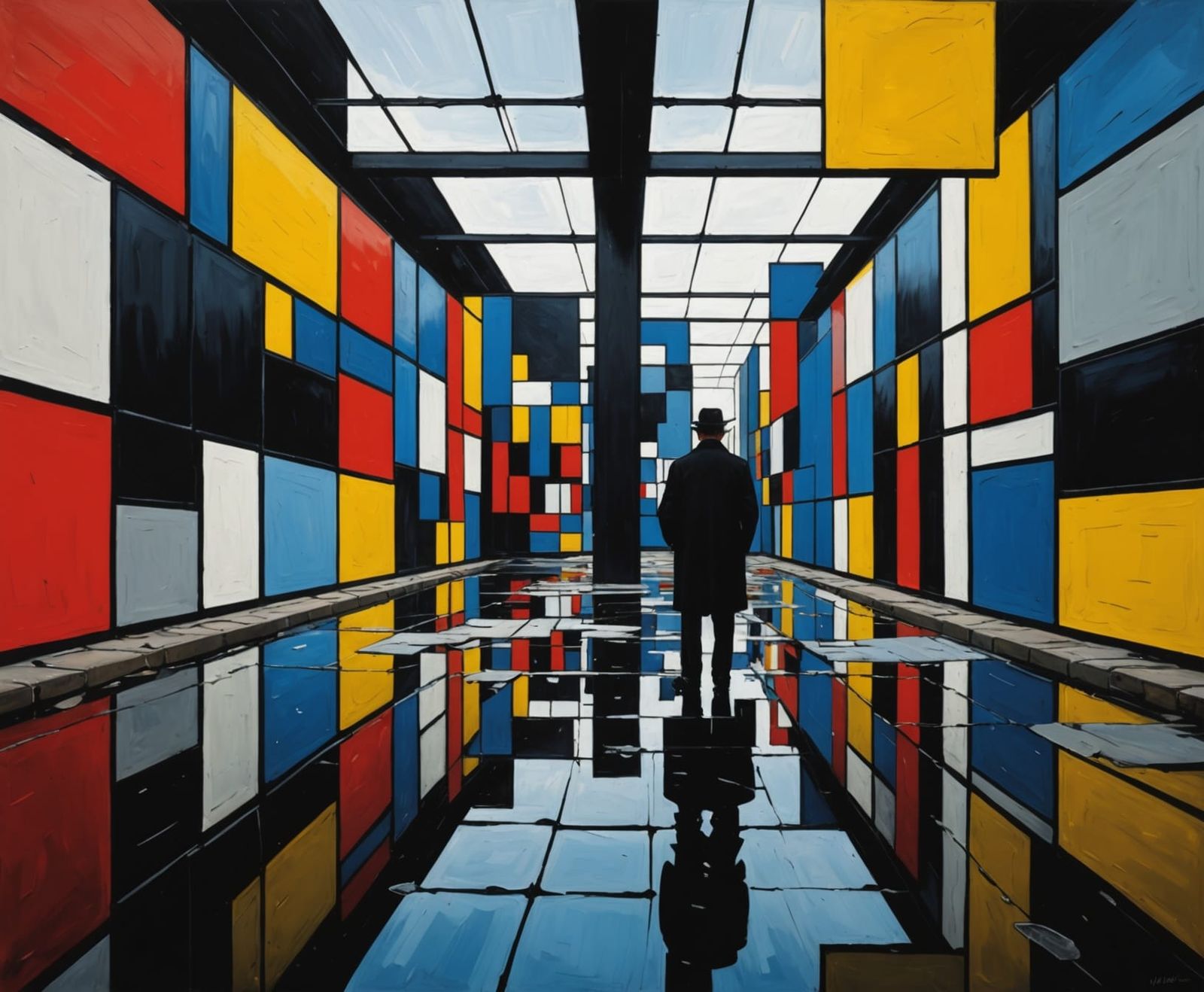 Abstract Animal Landscape in Infinite Reflection with Geomet...