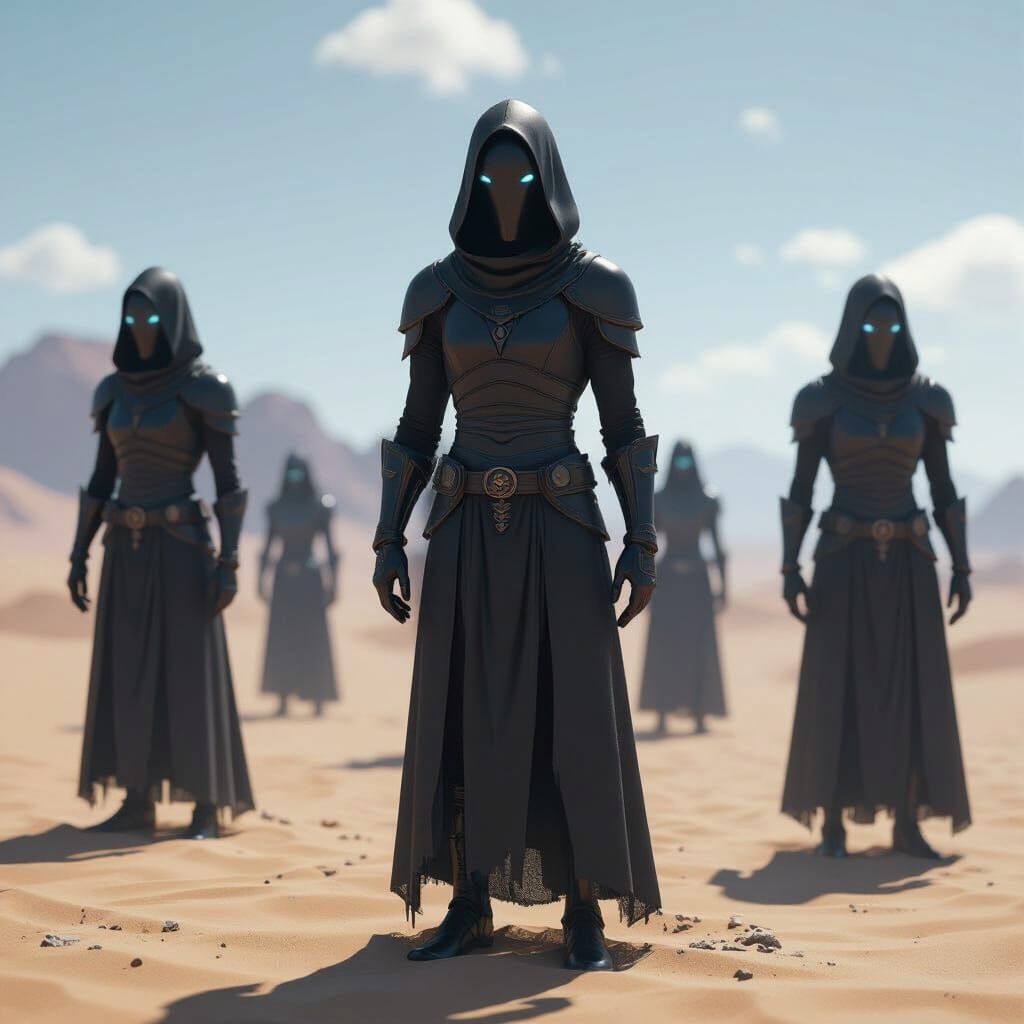 Surreal Anonymous Figures in 3D Shading