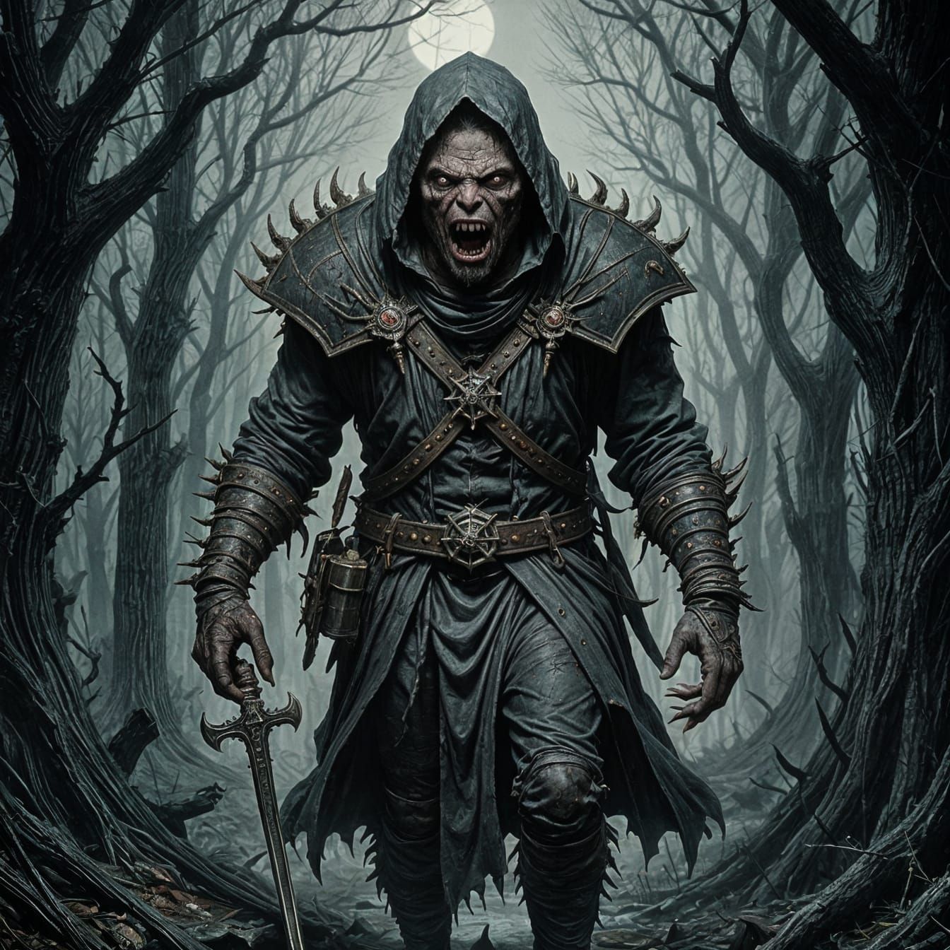 Dark Fantasy Art of a Horror Scene in a Medieval Setting