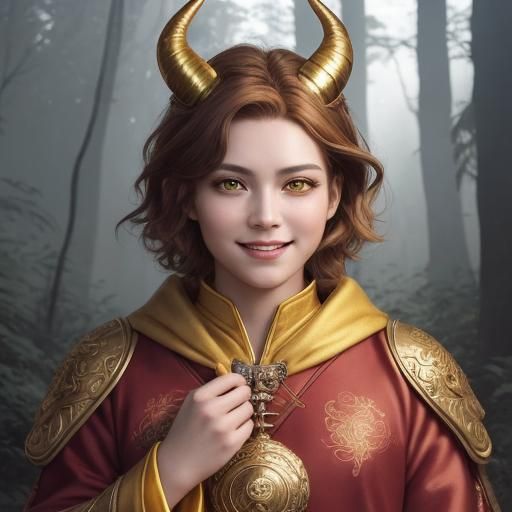 Fire Mage Portrait in Hyper-Realistic Digital Illustration