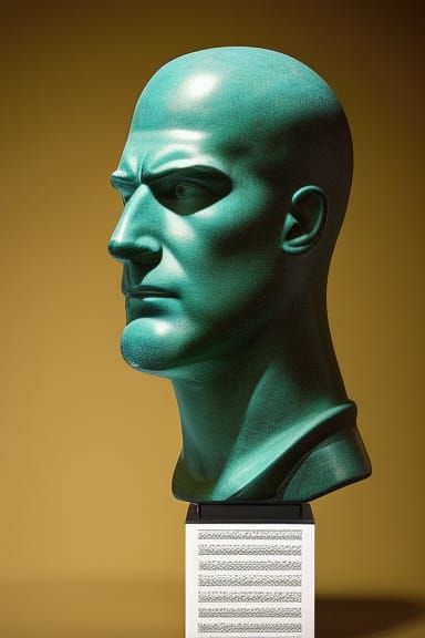 Green Obsidian Bust of Homer Simpson