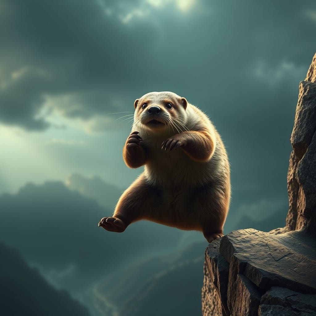 Surreal Otter BASE Jumps into a Dazzling Digital Dreamscape