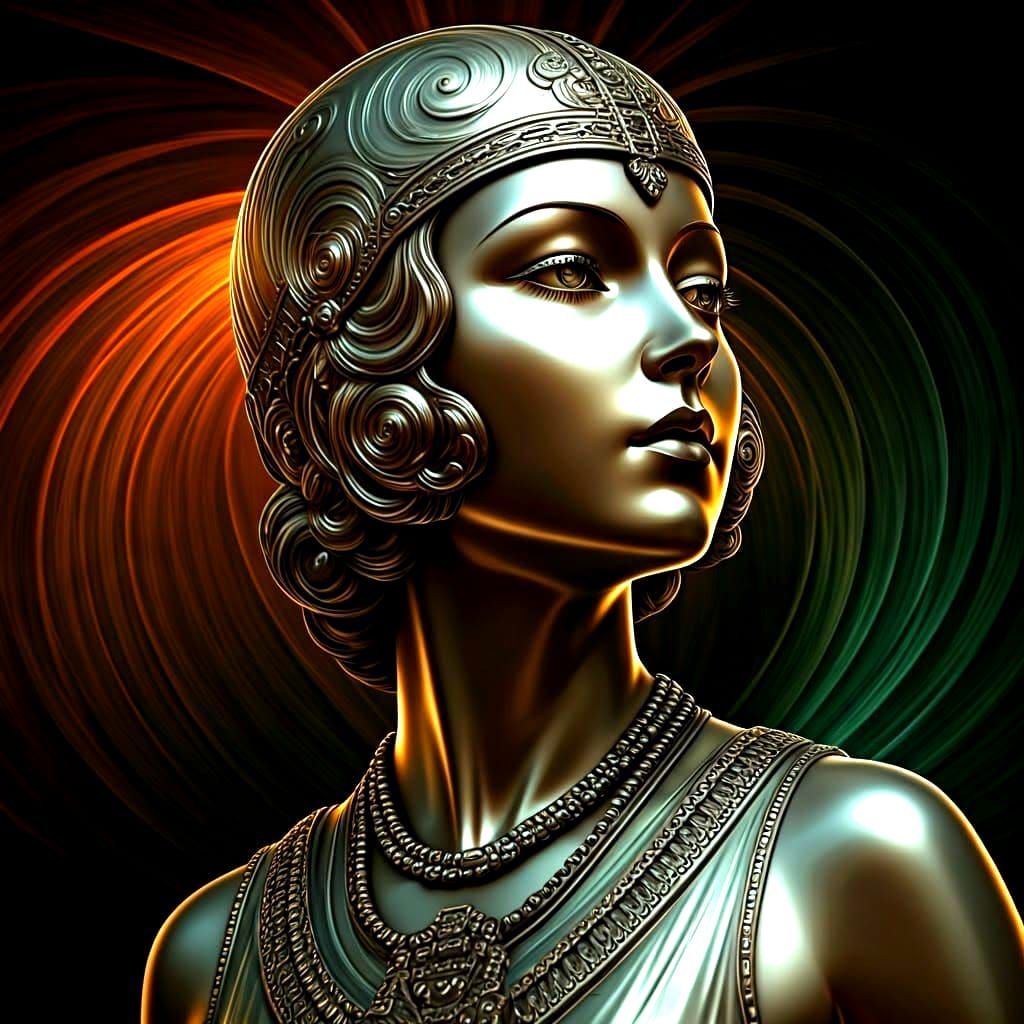 Art Deco Silver Sculpture of a Woman