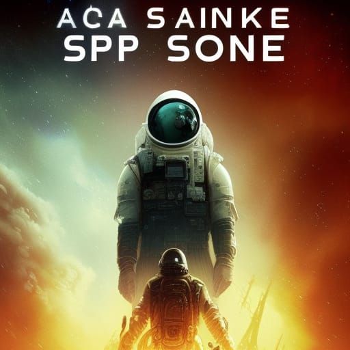 Epic Space War Movie Poster in Dark Fantasy Style