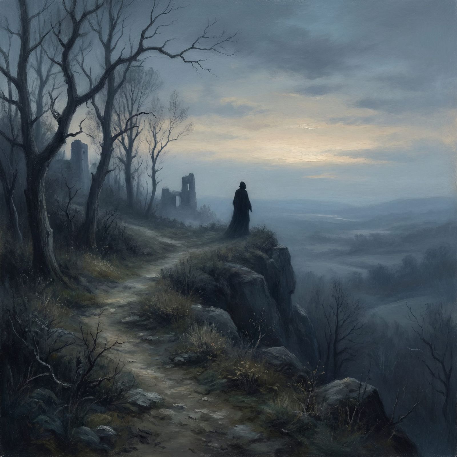 Ethereal Landscape Painting Evokes Farewell