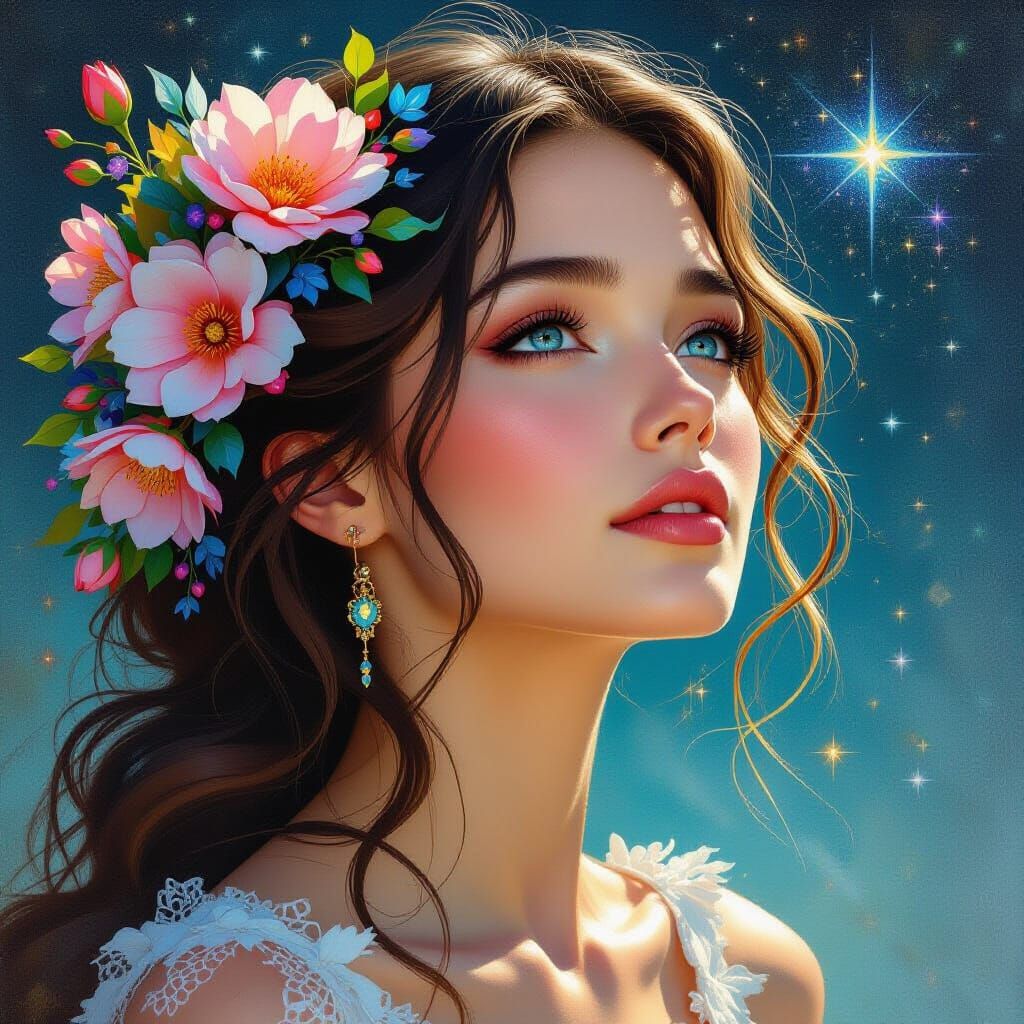 Bioluminescent Nature Goddess in Surrealist Style