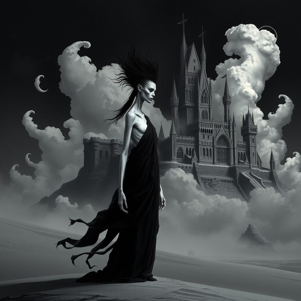 Sandman in Dark, Surreal Gothic Style