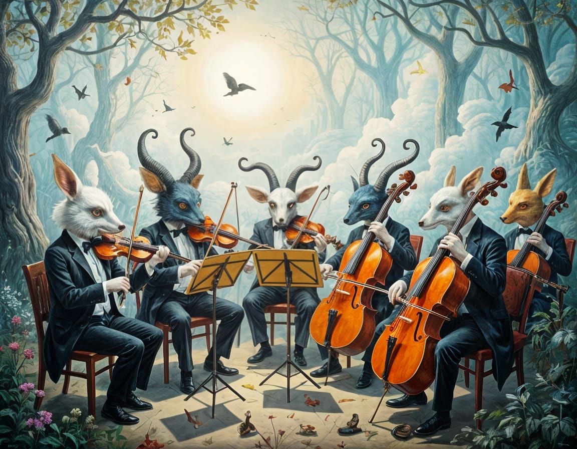 Surreal Animal Orchestra in Ethereal World