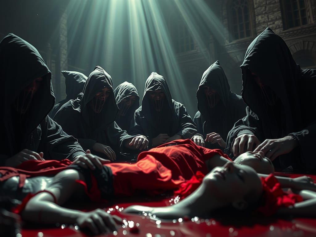 Sinister Witches Perform Ritual in Baroque Gothic Style