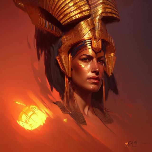 Fierce Female Warrior Portrait in Hyperdetailed Style