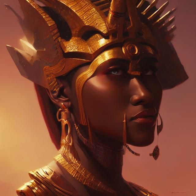 Amun Ra: Fierce Female Warrior Portrait