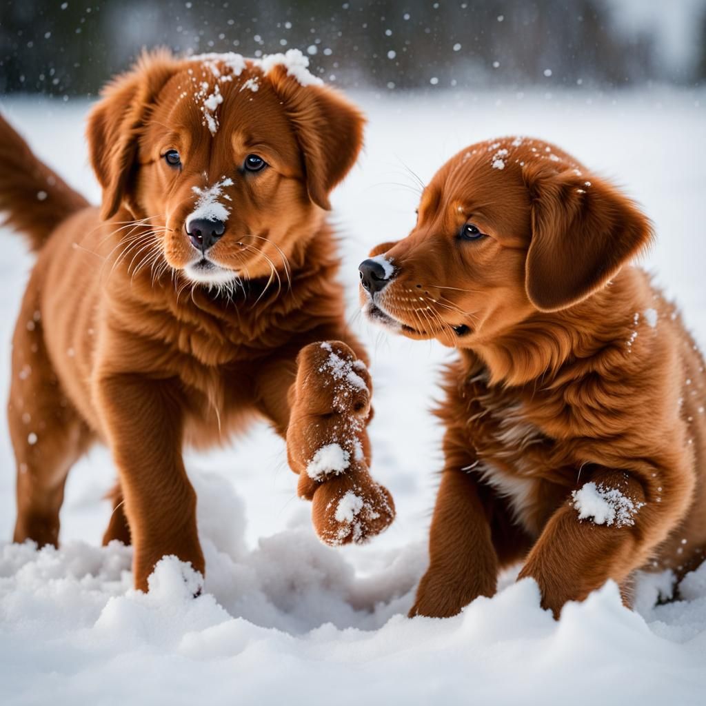 Puppies Playing: Nova Scotia Duck Tolling Retrievers