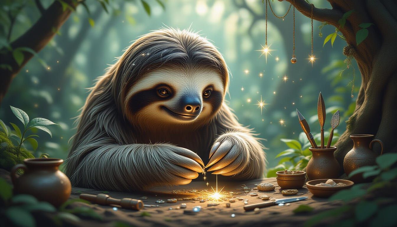 Sloth Crafts Starlight Jewelry in Enchanted Forest