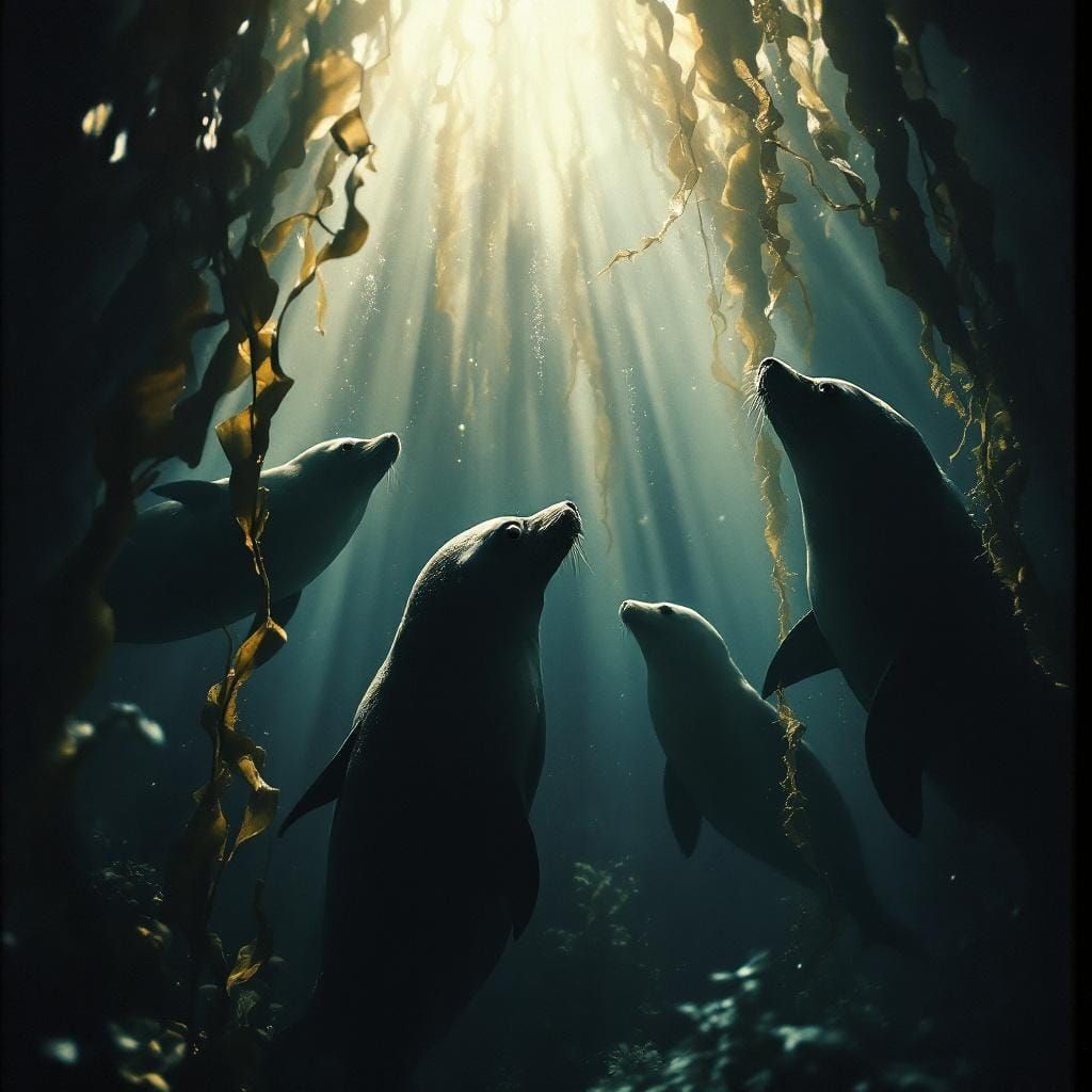 Seals in a Kelp Forest
