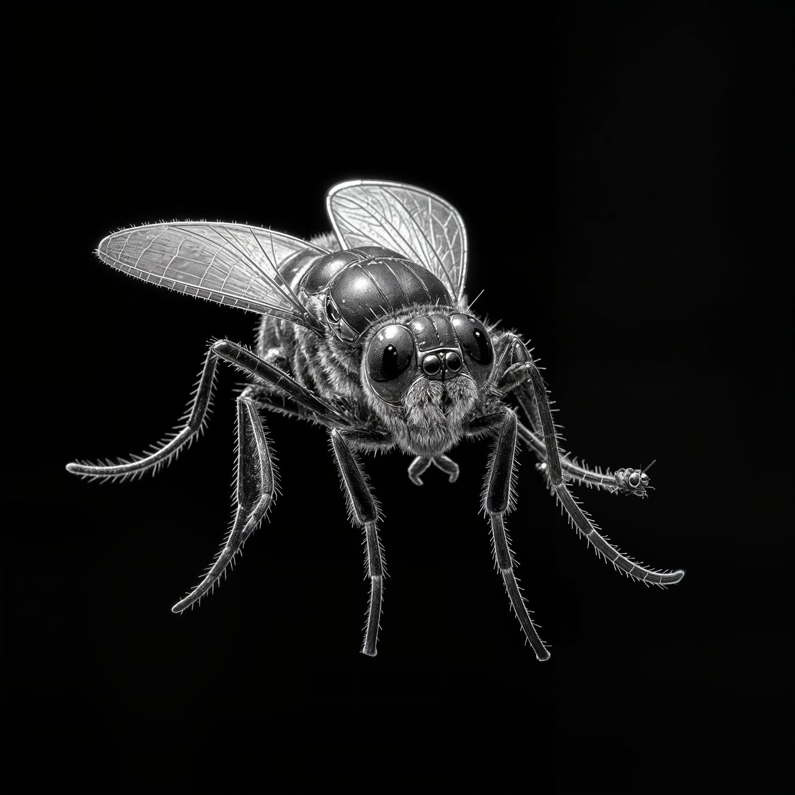 Fly on White Surface: A Black and White View