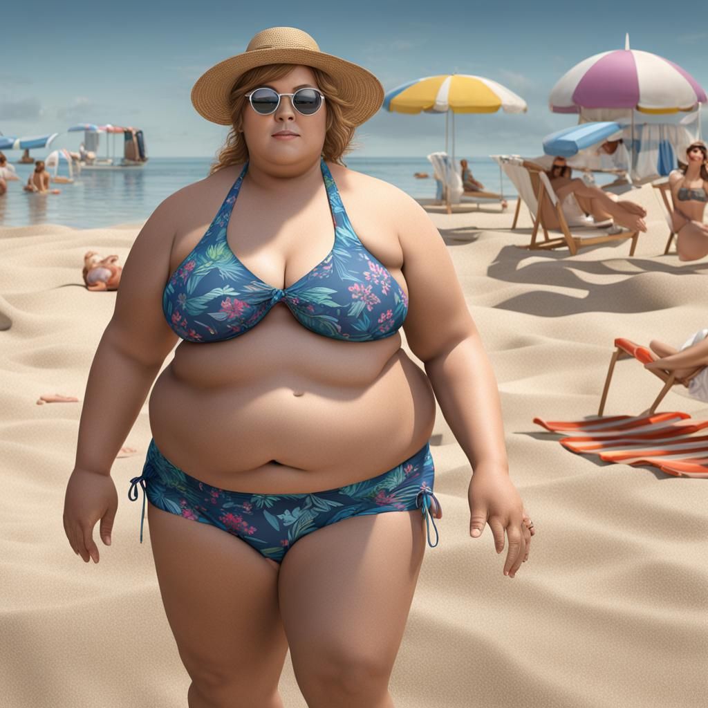 Photorealistic Rendering: Confident Woman on the Beach