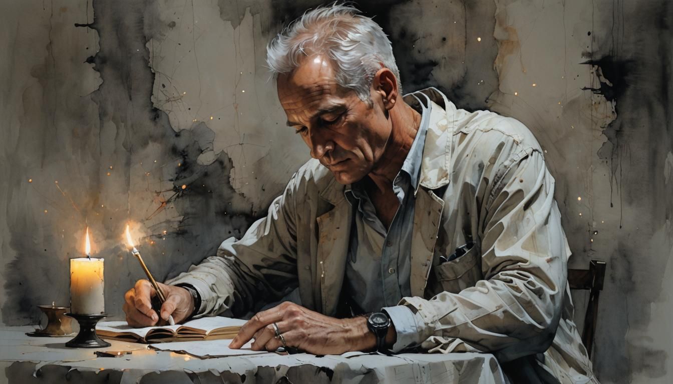 Paul Newman Reading: Surreal Alcohol Ink Art