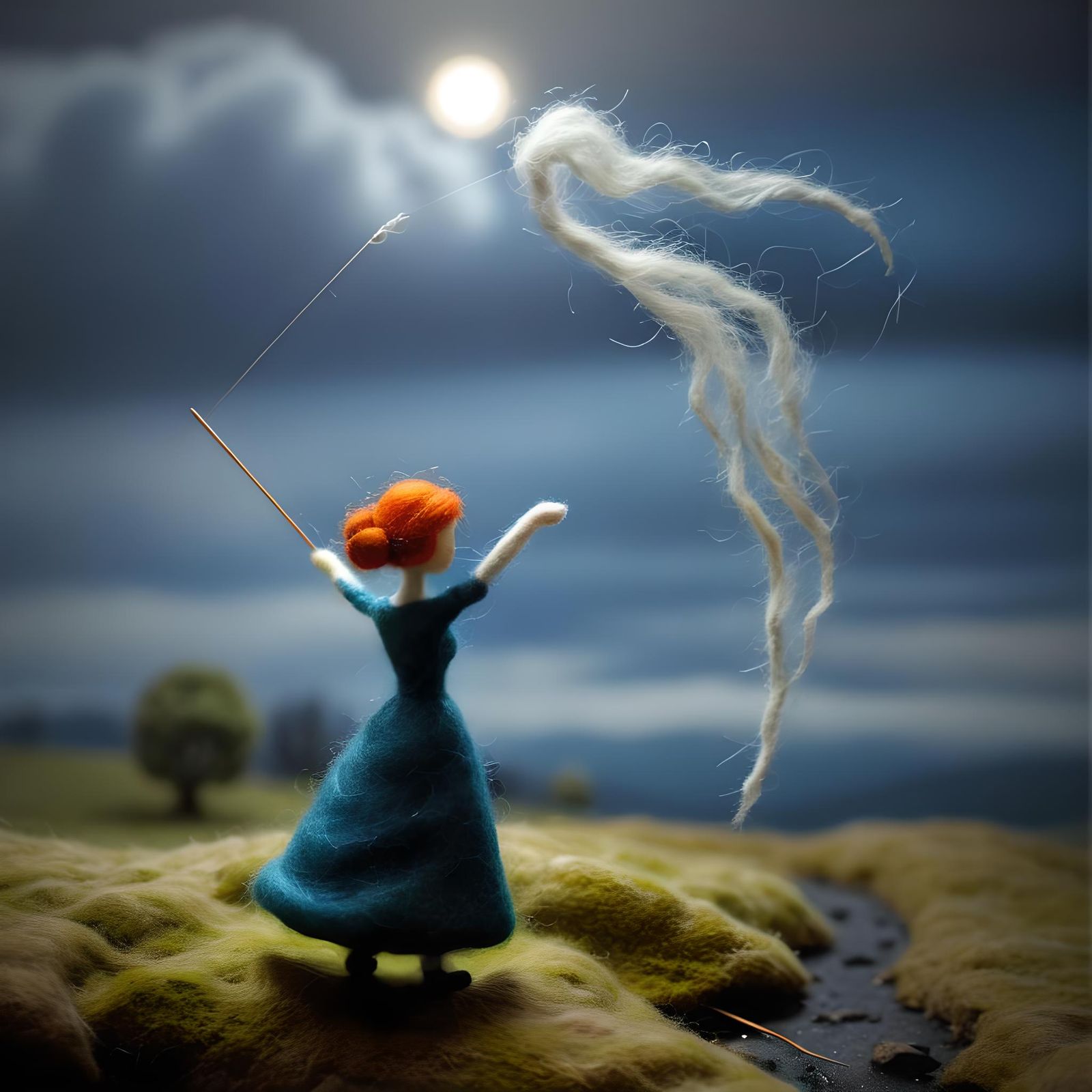 Needle-Felted Woman Portrait