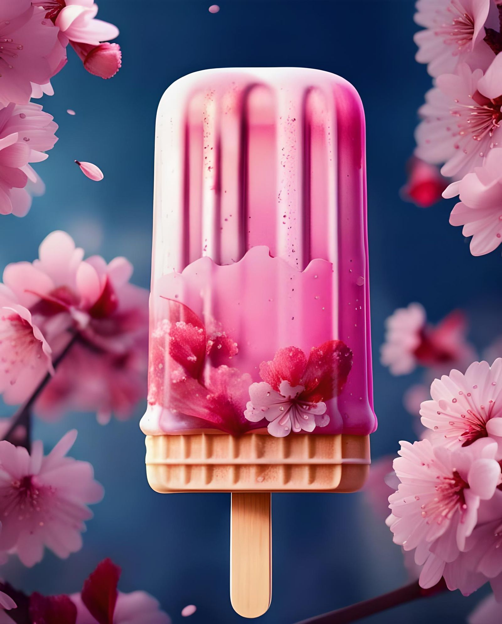 Detailed Sakura Popsicle Matte Painting in 8K