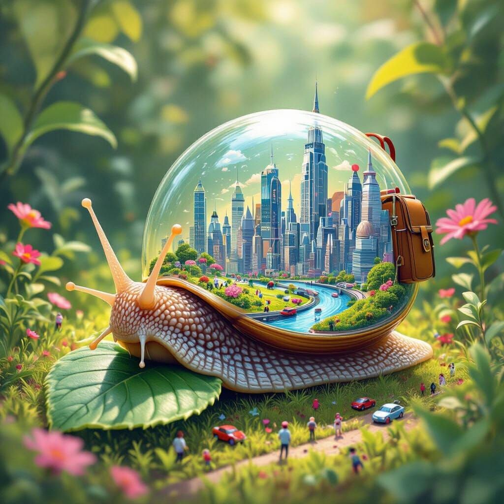 Snail's Transparent Shell Reveals Miniature Metropolis