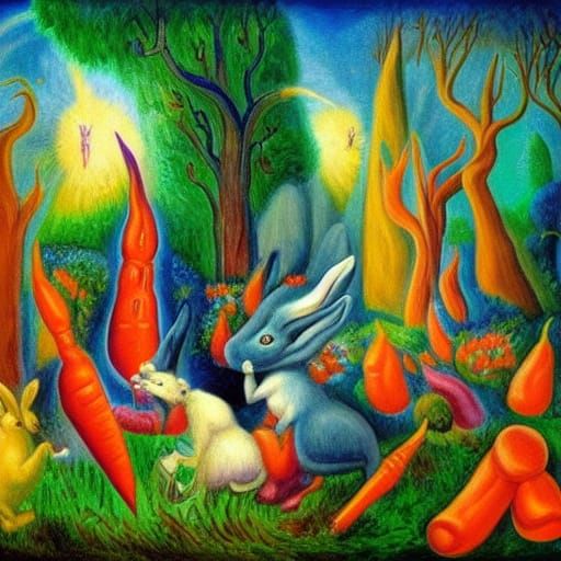 Surrealist Freemason Rabbits Conjure Carrots and Rock Music ...