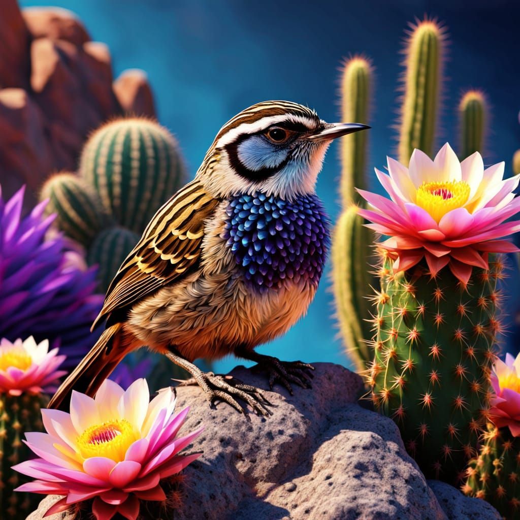 Cactus wren bird
