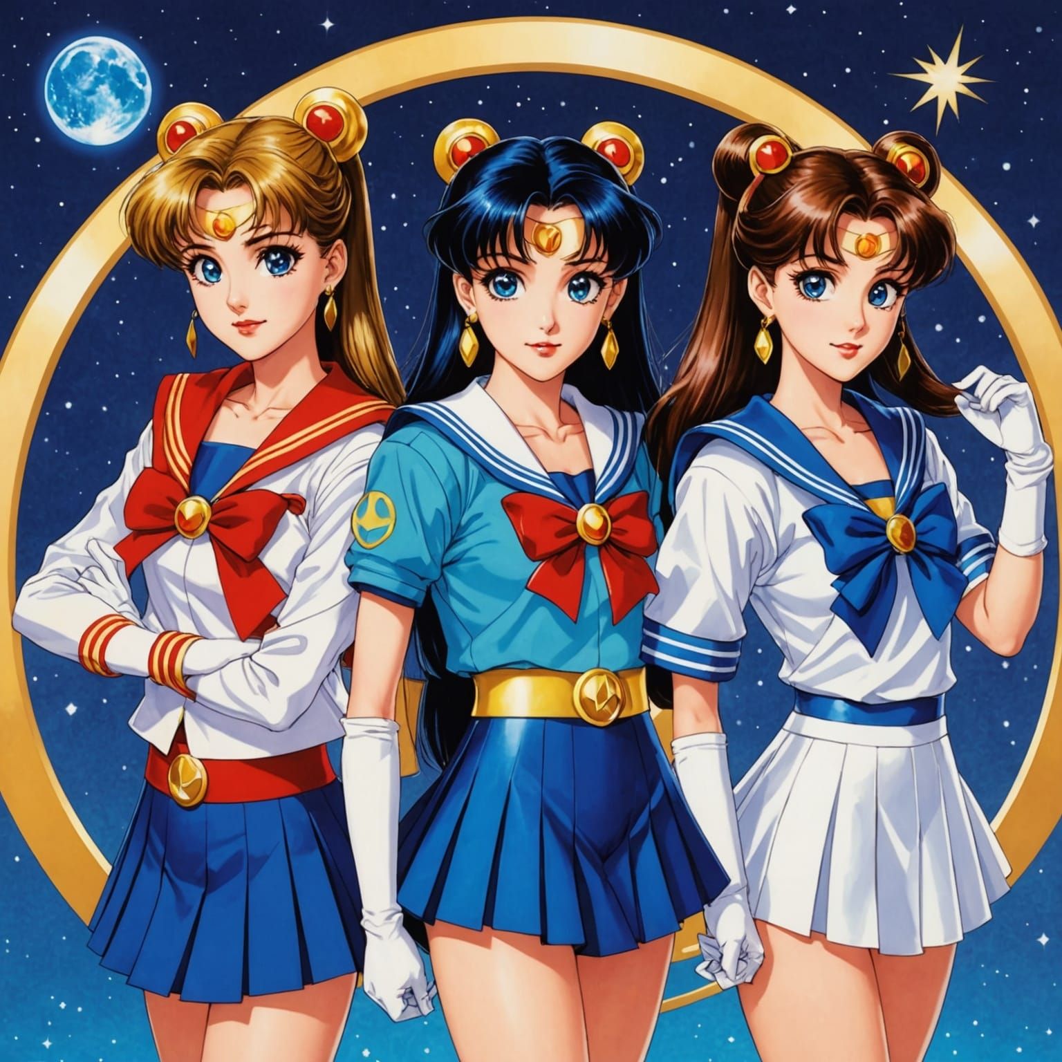 Sailor Moon K-Pop Group in Anime Style