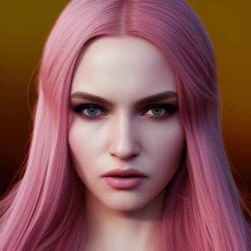 Pink hair beauty