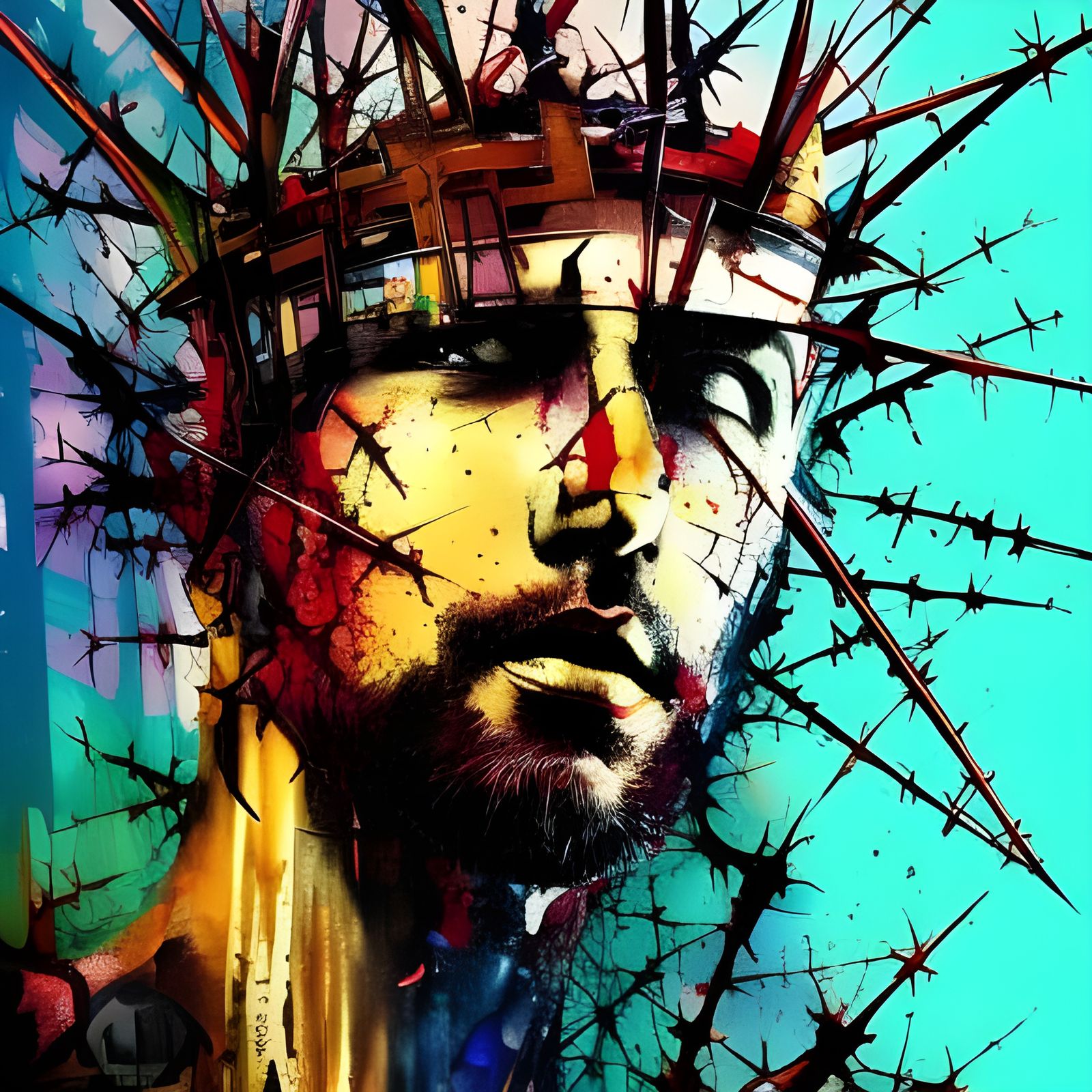 Anime Girl and Combat Mecha in Cyberpunk Style