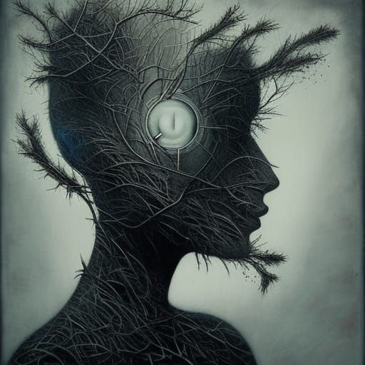 Abstract Symmetrical Wool Mutation