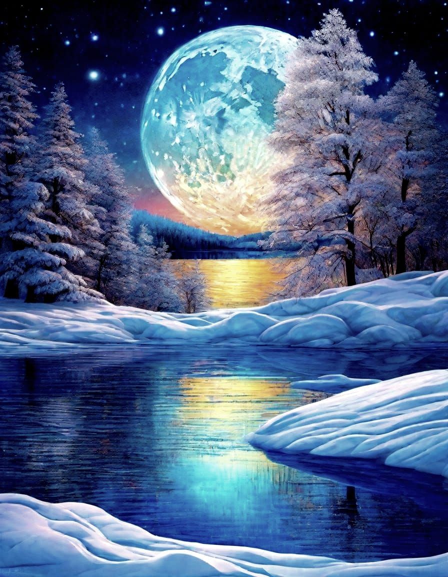 Moon in Freezing Wilderness