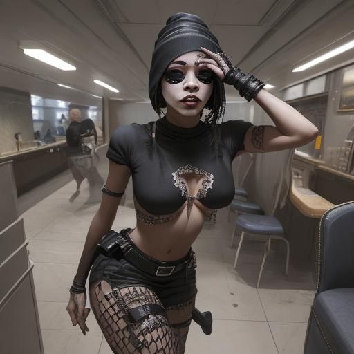 Extravagant Female Robber Portrait