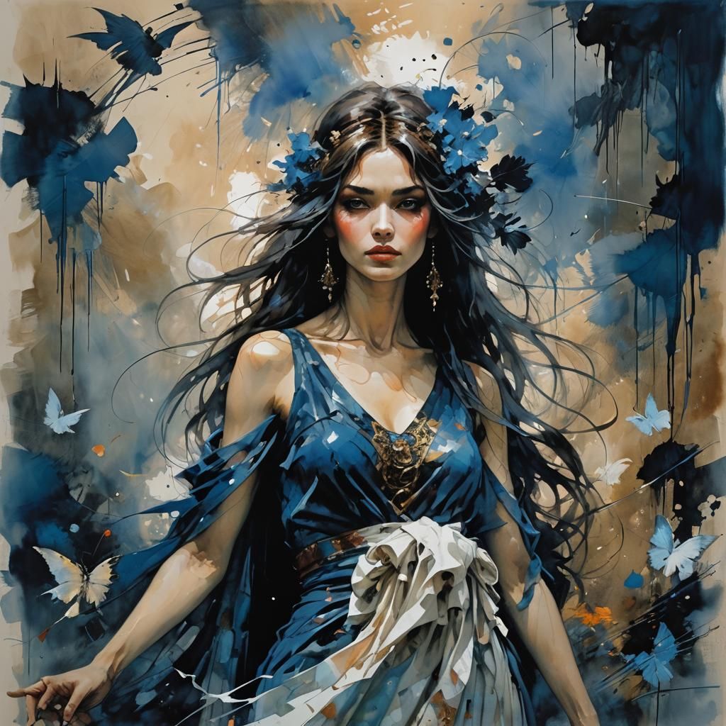 Festival Girl: Impressionistic Oil Painting in Vibrant Colou...