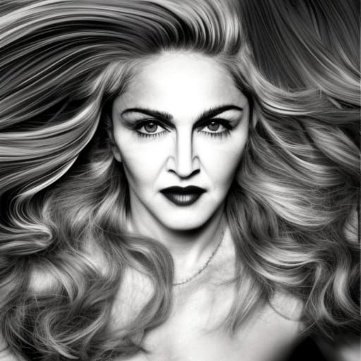 Beautiful Madonna in Dark Fantasy Style