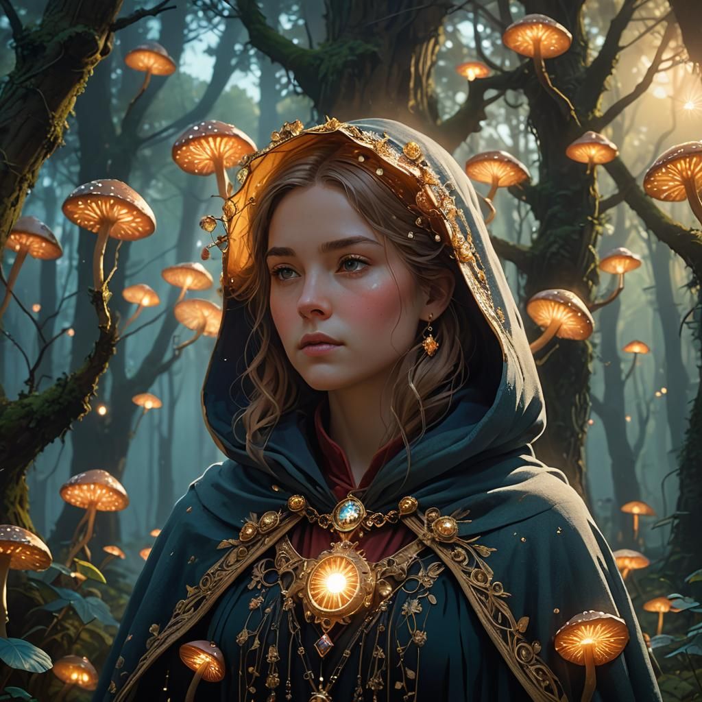 Enchanted Forest Portrait in Golden Hour Lighting